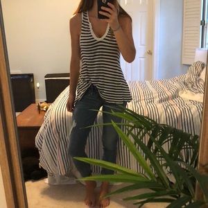 Blue & White striped Fresh Laundry soft tank